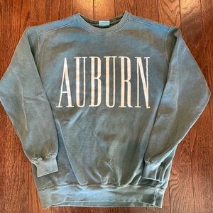 Auburn comfort colors green crewneck medium